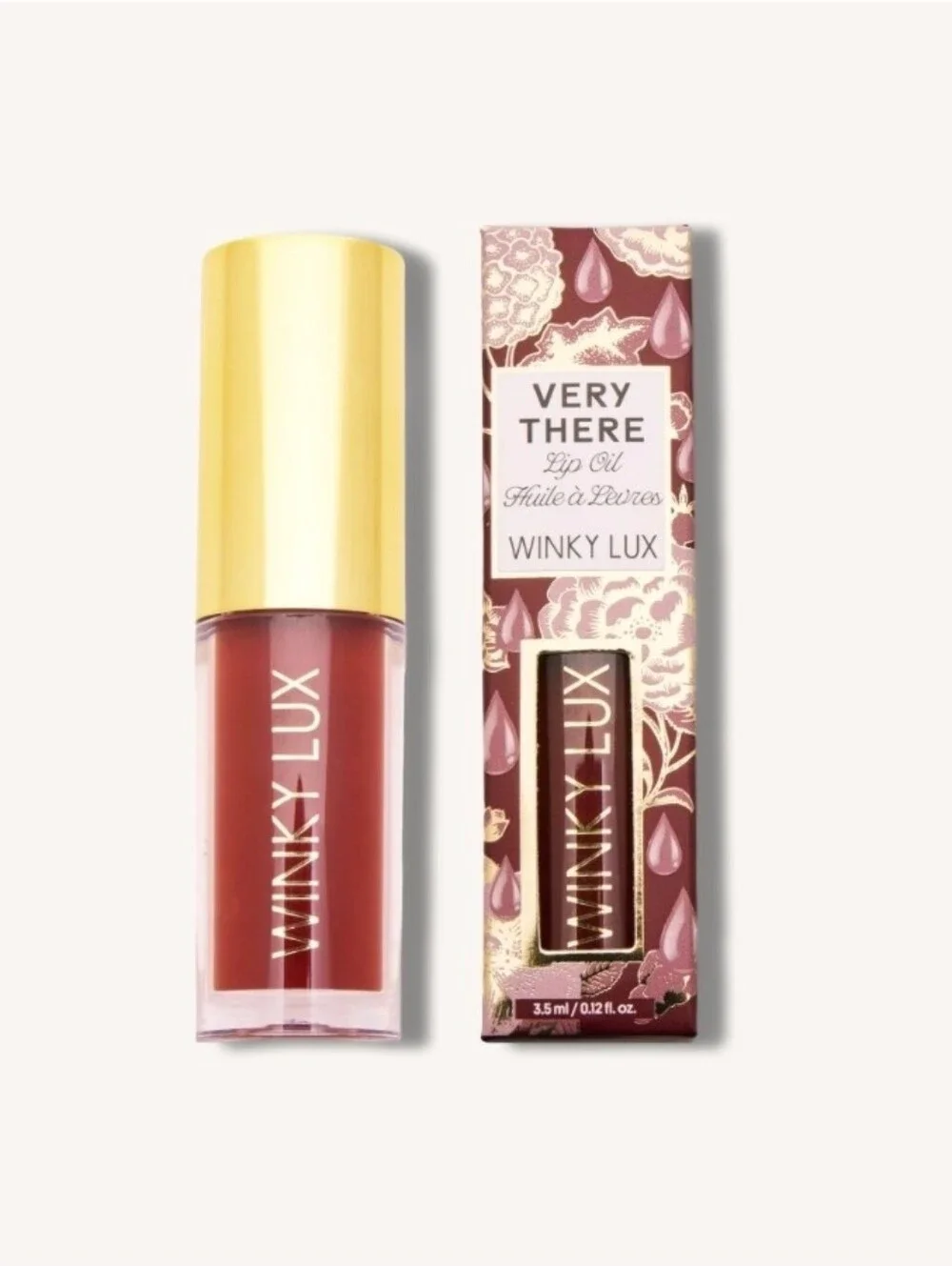 NIB! WINKY LUX,  Very There Lip Oil, Enchanted (warm mahogany brown)